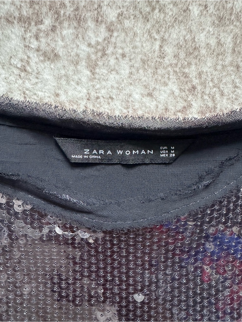 Zara Black Silver Sequin Top - EUC - Picture 7 of 8